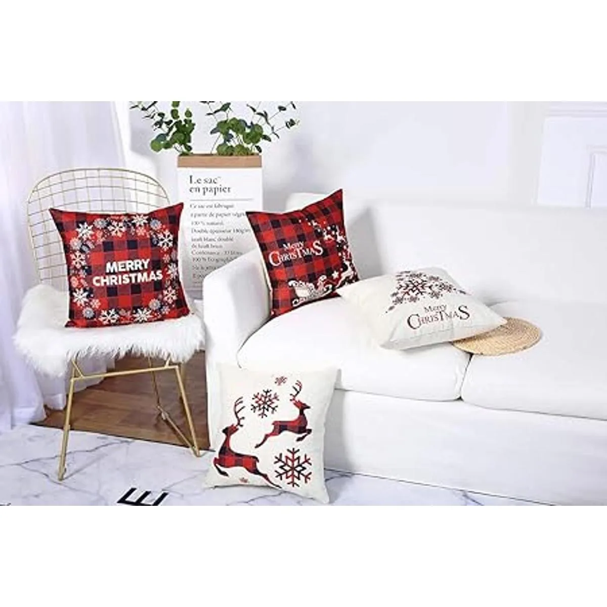 Fundas de cojín Mimacoo para decoración de Navidad_3