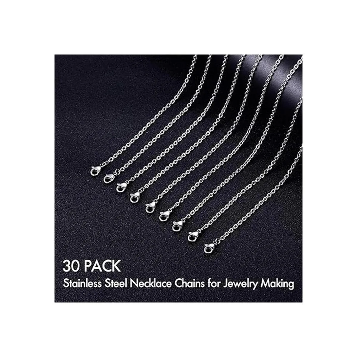 Paquete de 30 collares de 18 pulgadas de acero inoxidable