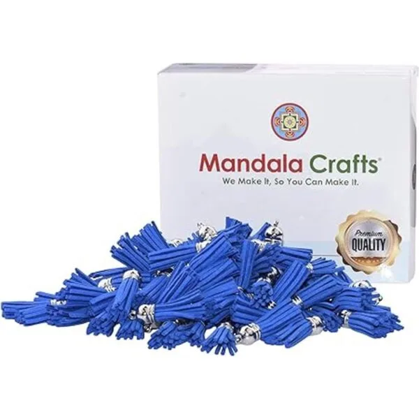 Mandala Crafts Borla de gamuza de piel sintética con lazo_3