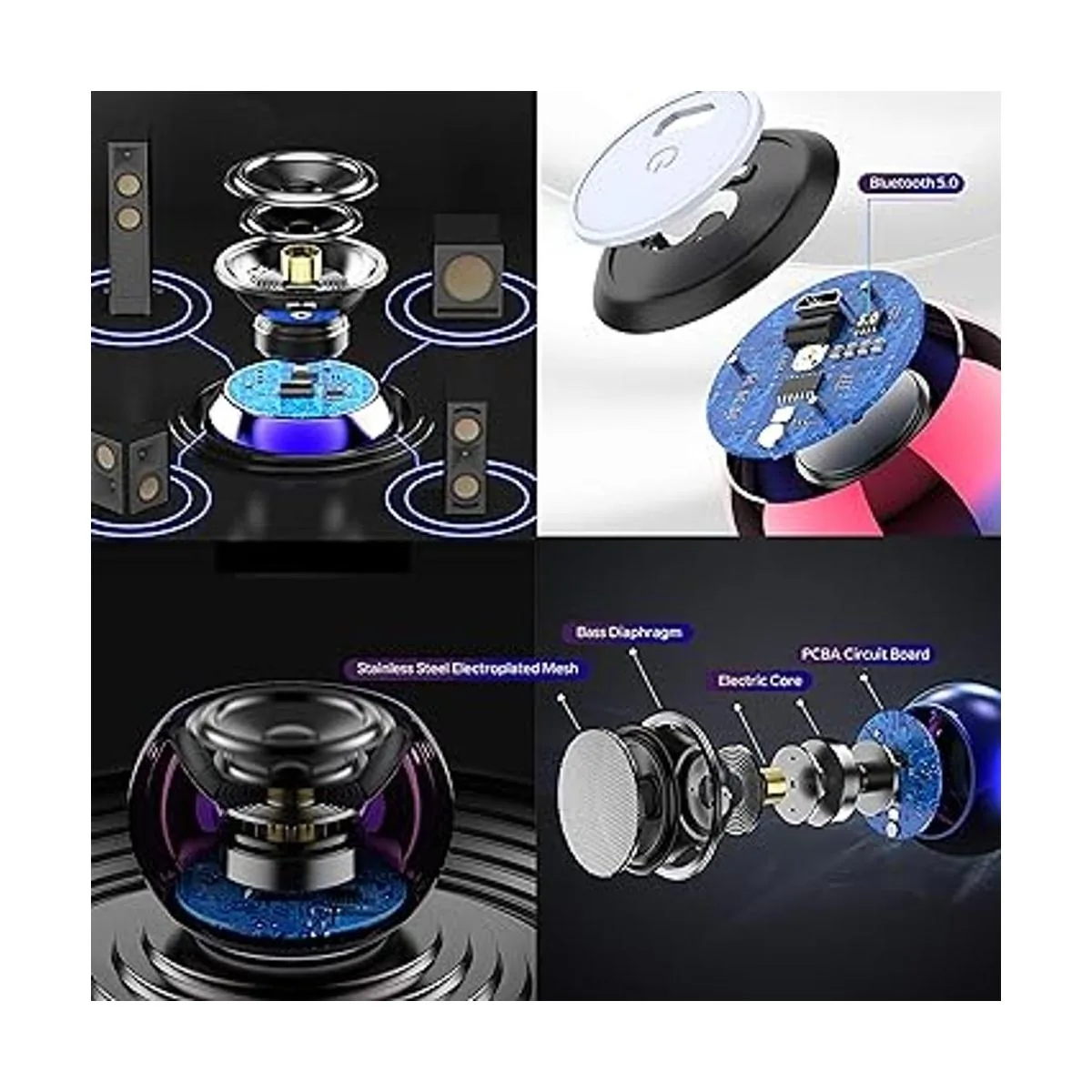 TWS Altavoces Bluetooth portátiles pequeños con sonido_5