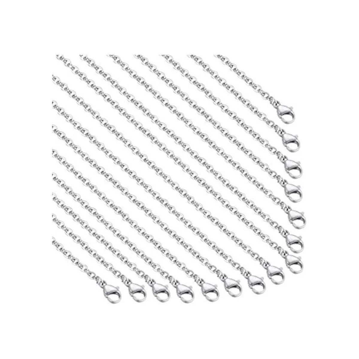 Paquete de 30 collares de 18 pulgadas de acero inoxidable