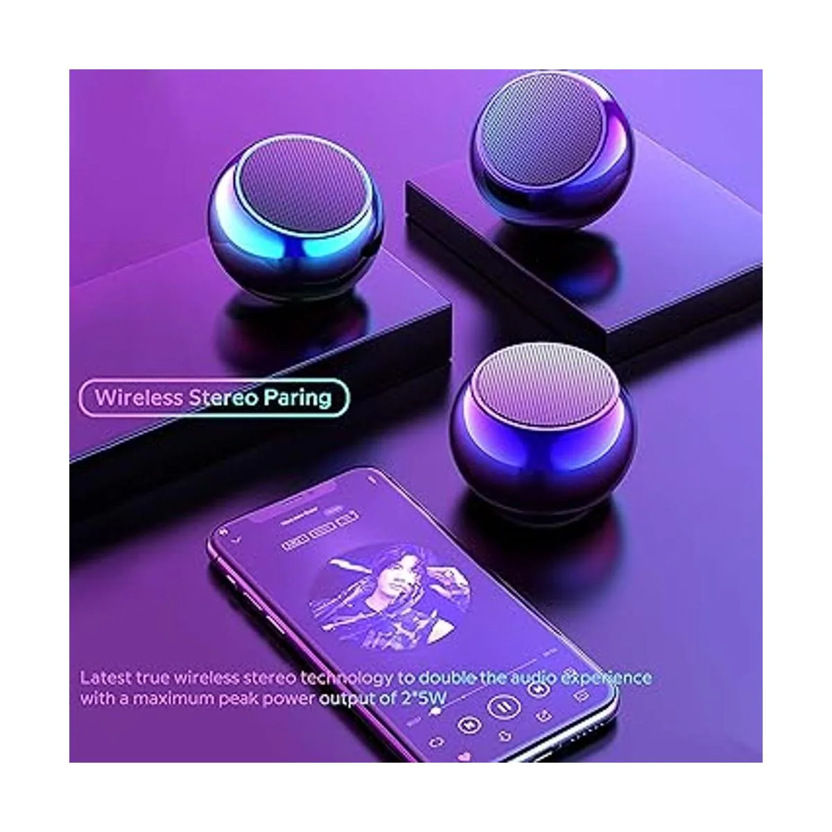 TWS Altavoces Bluetooth portátiles pequeños con sonido_2