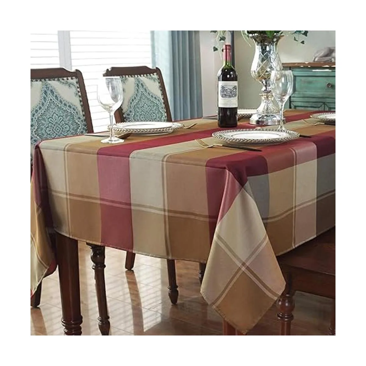 SASTYBALE Mantel de jacquard con estampado de flores de