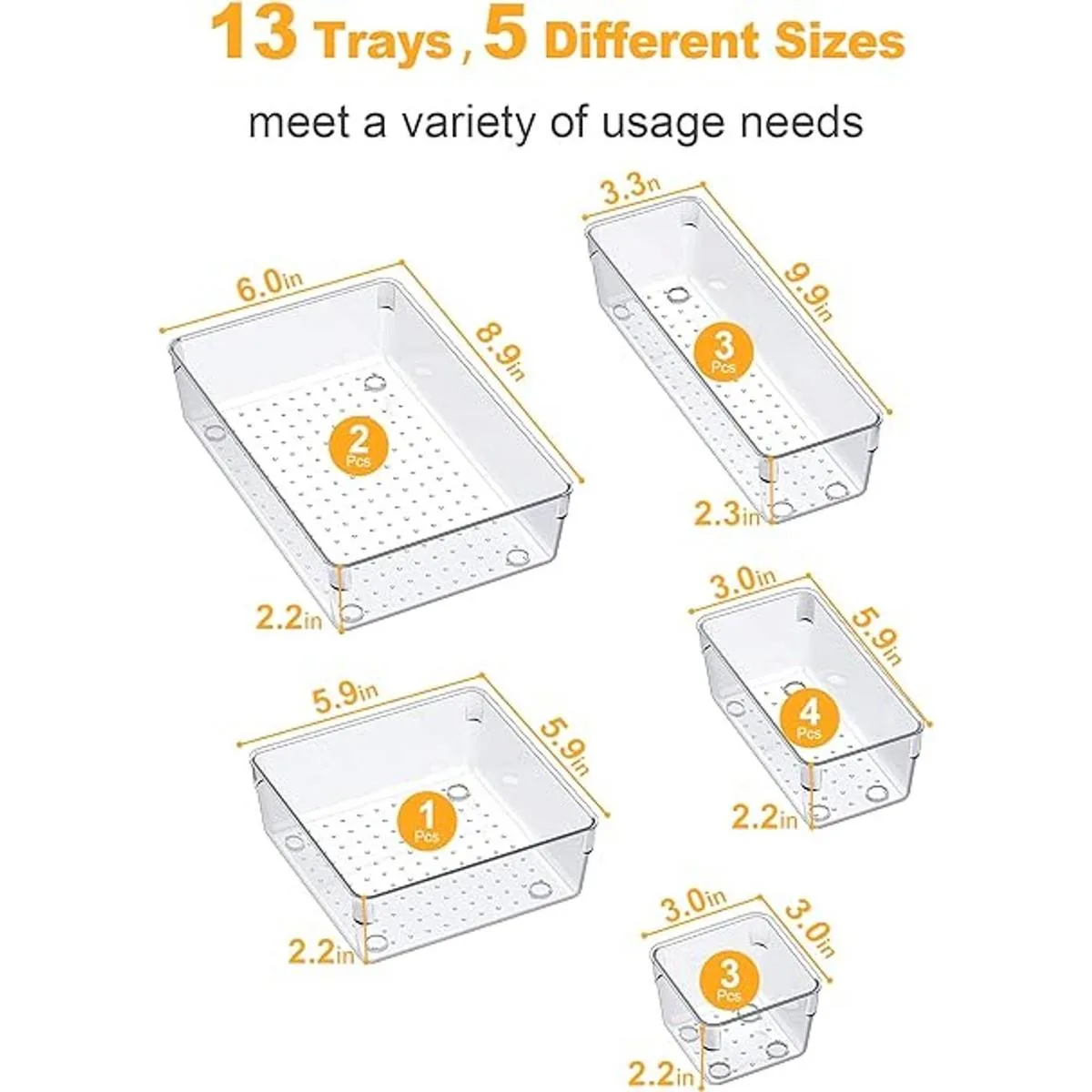 SMARTAKE Organizadores de cajones de 13 piezas con_3