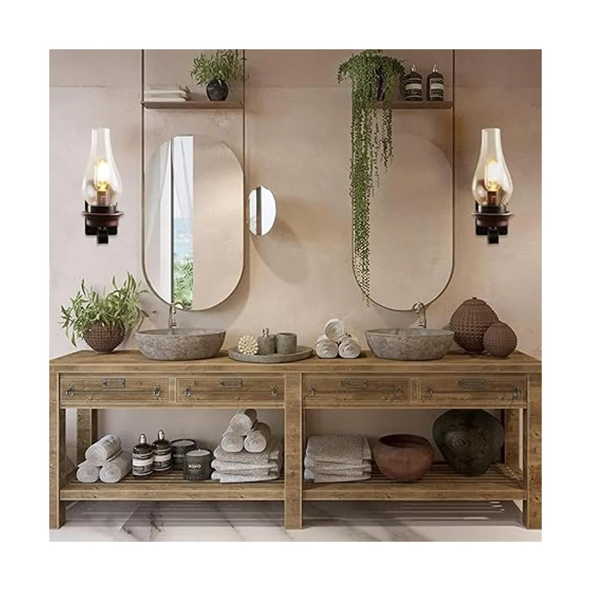 LightInTheBox Rustic Wall Sconce Farmhouse Glass Wall Lamp_3