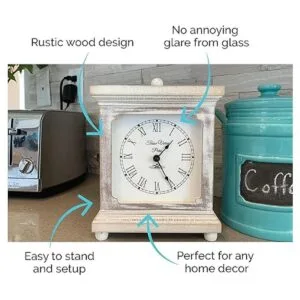 Tasse Verre Reloj rústico de estante silencioso para_2