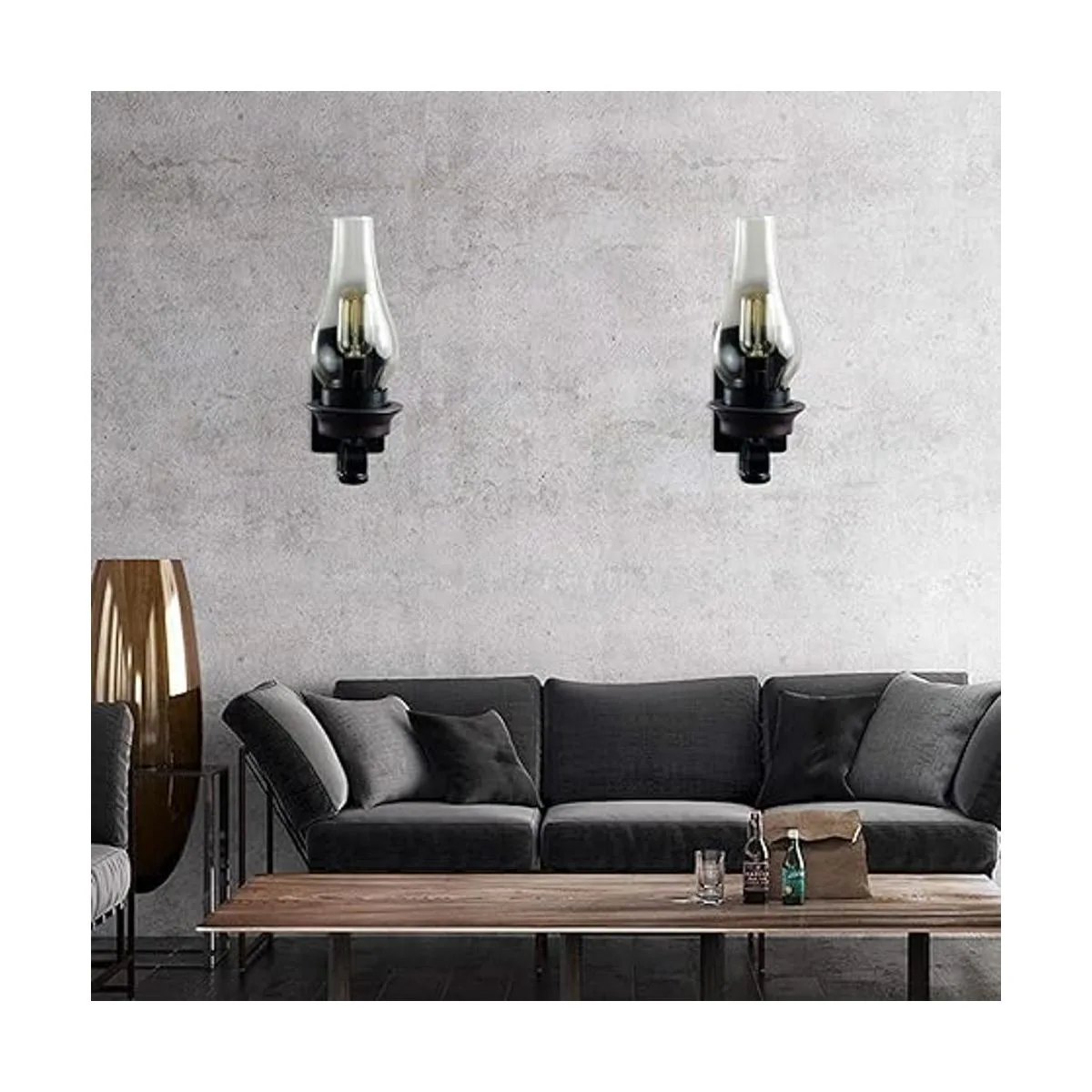 LightInTheBox Rustic Wall Sconce Farmhouse Glass Wall Lamp_2