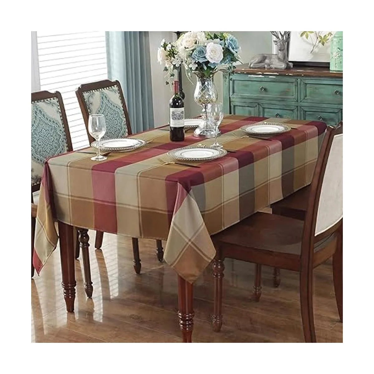 SASTYBALE Mantel de jacquard con estampado de flores de