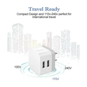 Cargador de pared USB doble paquete de 2.4 A enchufe de_3