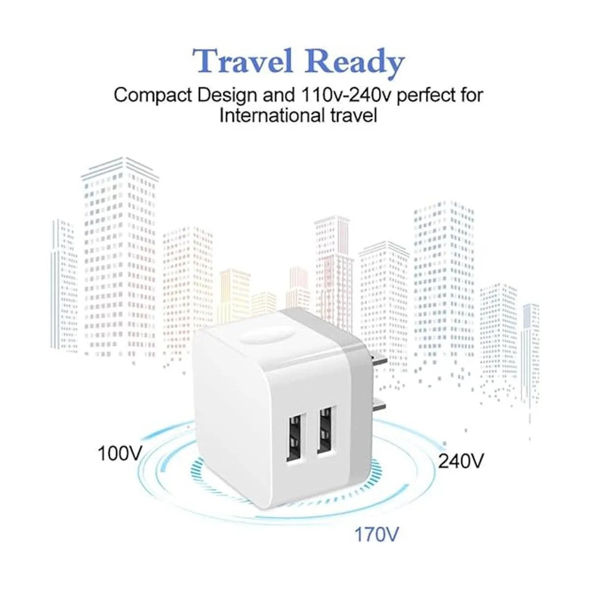 Cargador de pared USB doble paquete de 2.4 A enchufe de_3