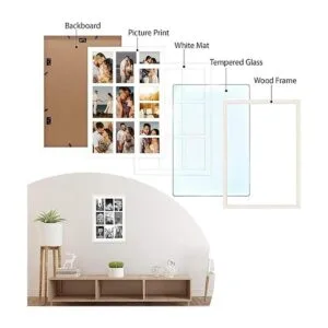 Golden State Art Marco de collage de madera blanca
