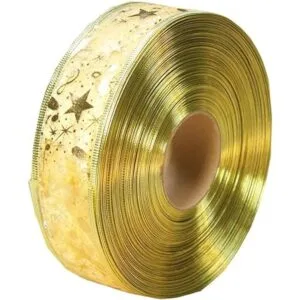 Amajoy Corona de Navidad con alambre de estrella dorada_3