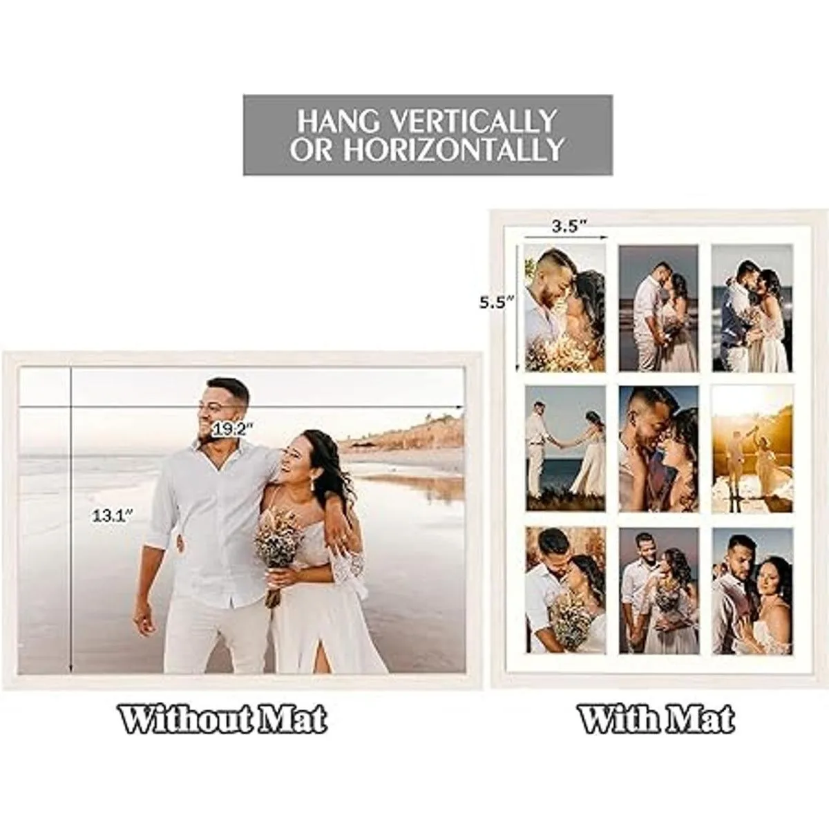 Golden State Art Marco de collage de madera blanca