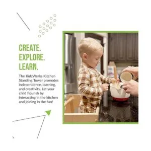 KidzWerks Torre de pie para niños taburetes de madera_5