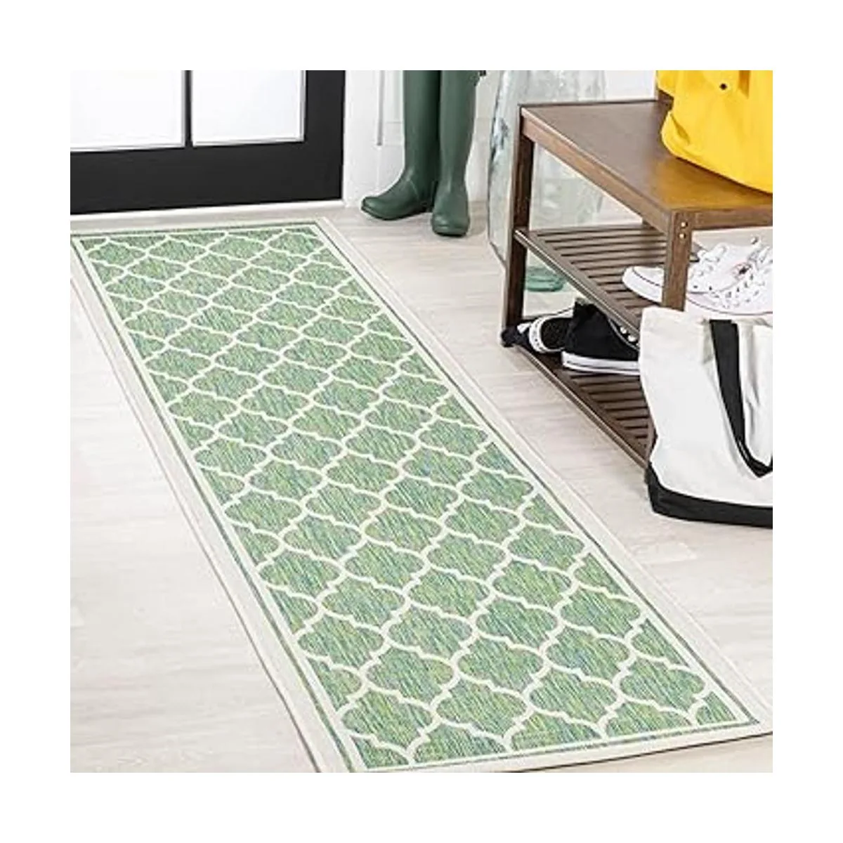 Alfombra tejida con textura y patrón enrejado en S_6