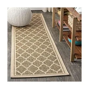 Alfombra tejida con textura y patrón enrejado en S_1