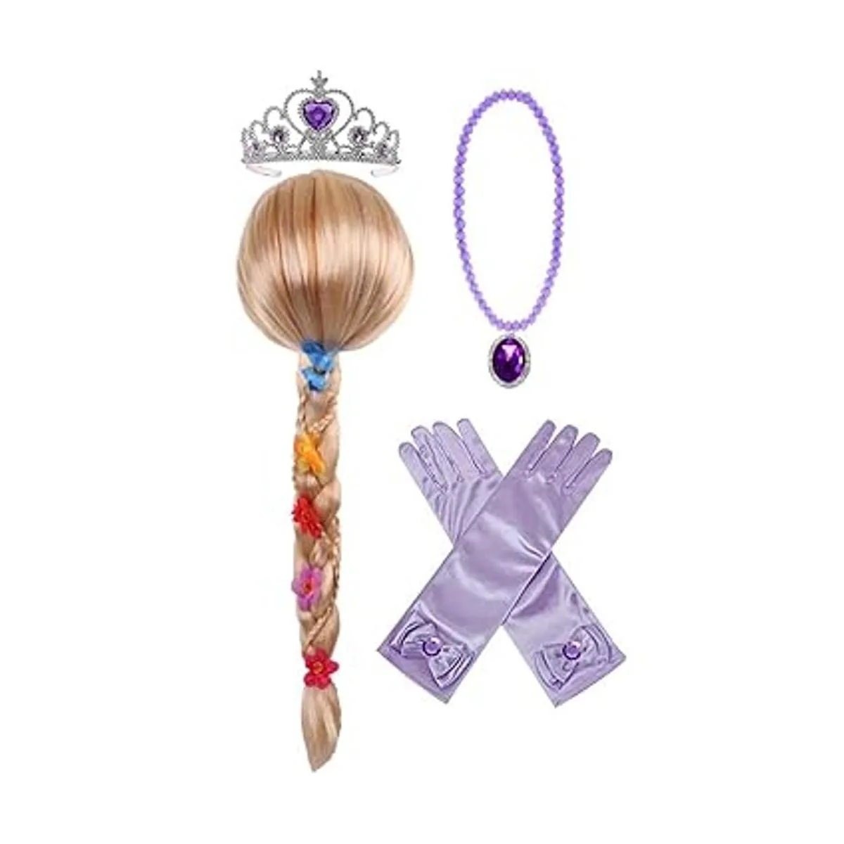 Rapunzel Peluca de princesa Rapunzel trenza con tiara de_2