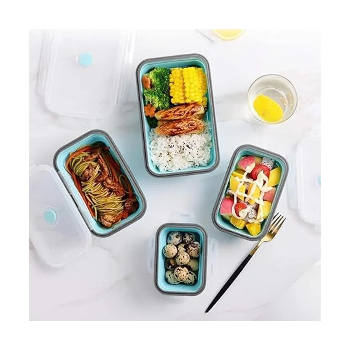 Plastic Food Storage Containers With Lids 4PC Silicone_5