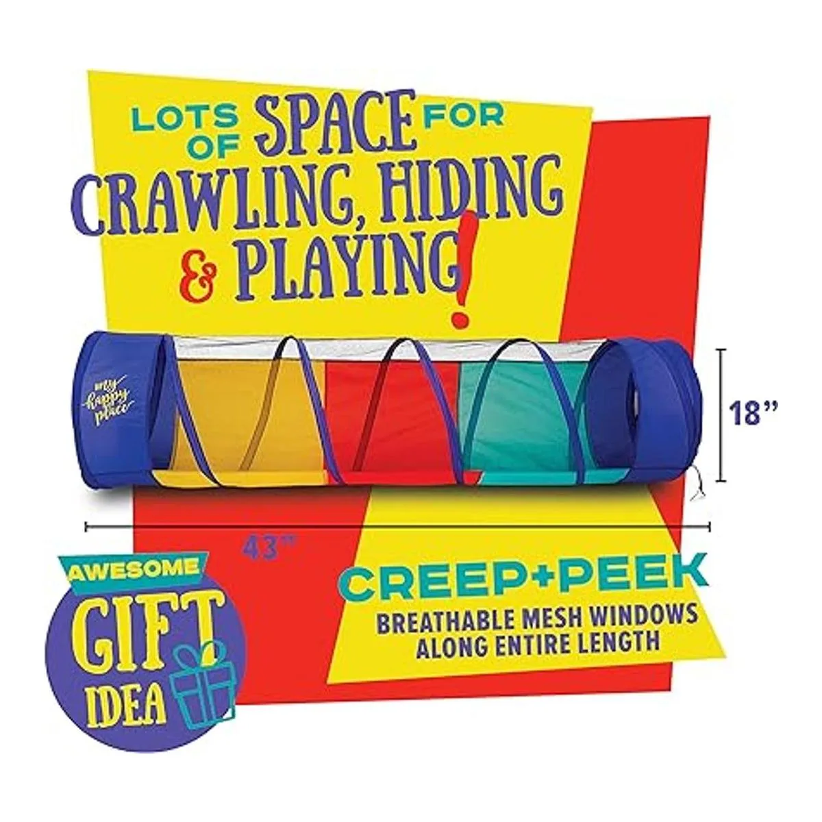 Kiddey Túnel de juego multicolor para niños 6 pies_6