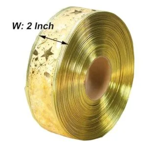 Amajoy Corona de Navidad con alambre de estrella dorada_2