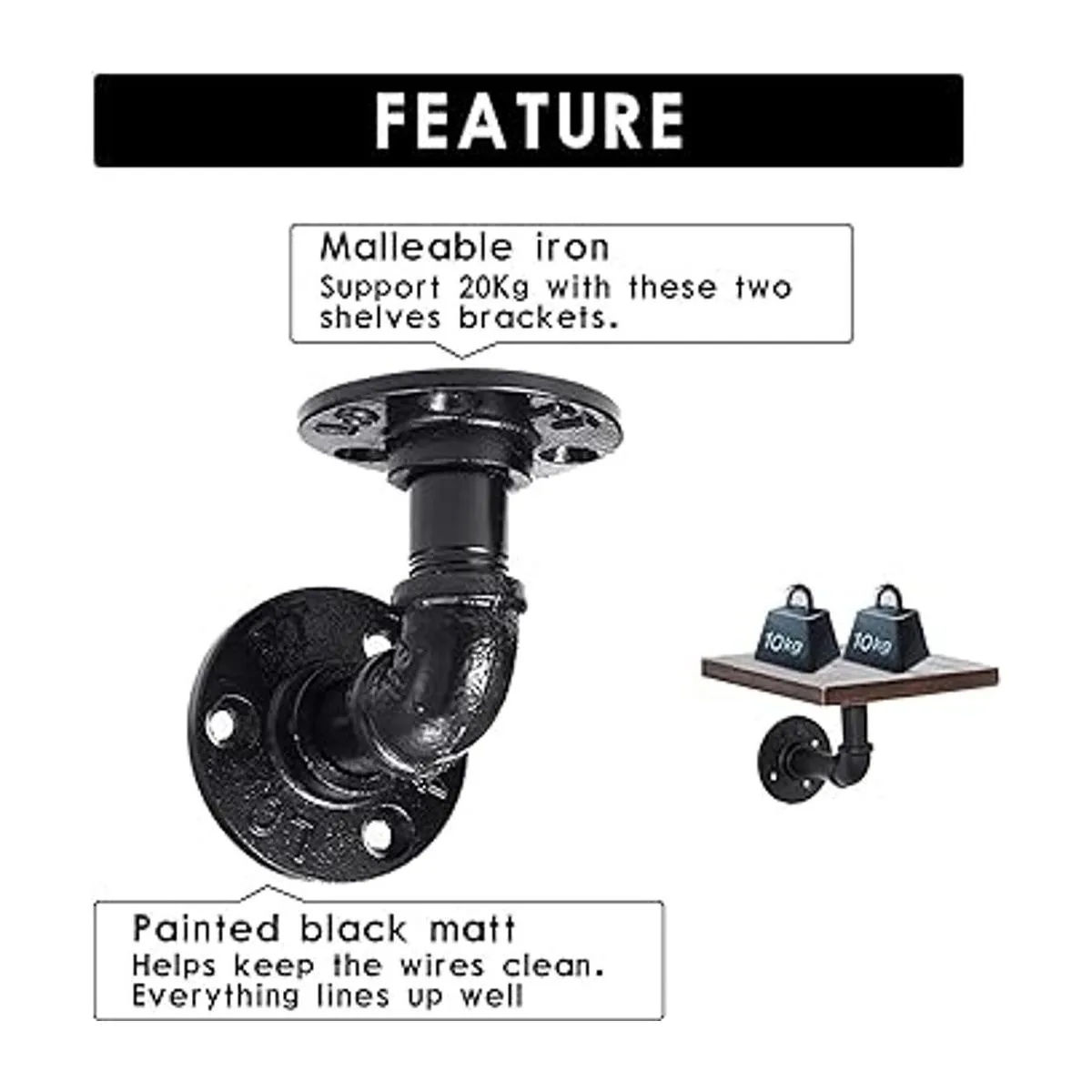 Home TZH Soporte de estante de tubo de 12 pulgada