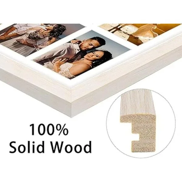 Golden State Art Marco de collage de madera blanca