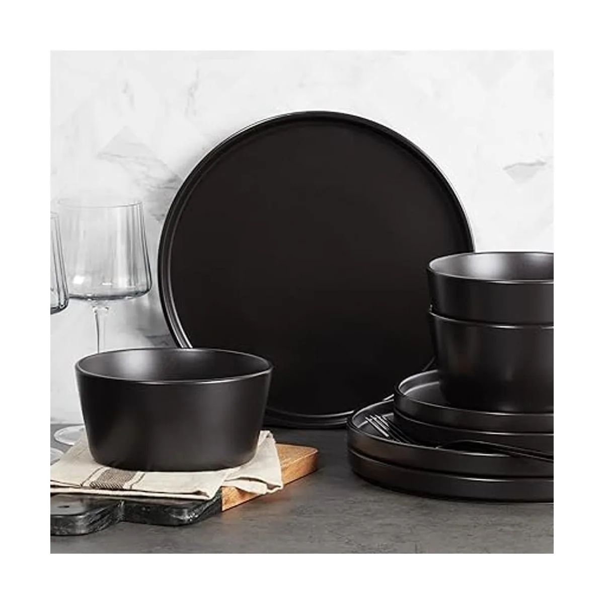 Stone Lain Juego de vajilla cupé servicio para 4 negro_2