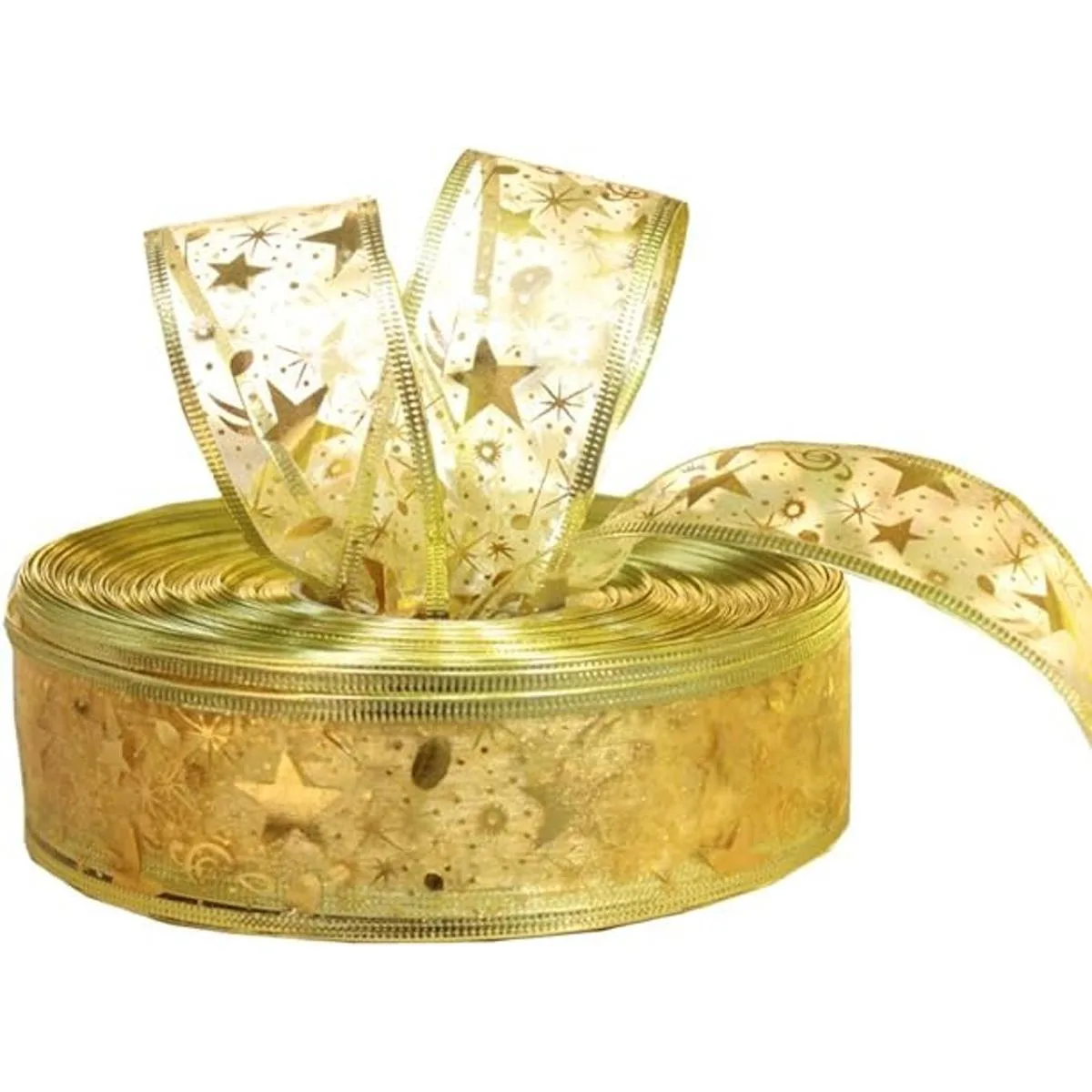 Amajoy Corona de Navidad con alambre de estrella dorada_1