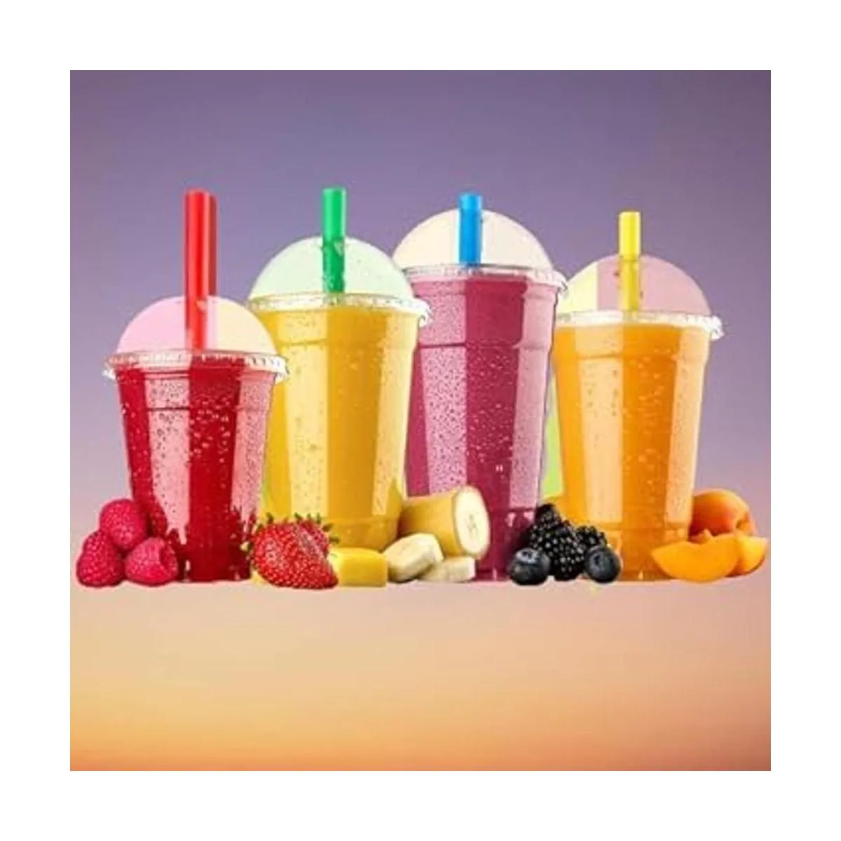 Netko Vasos de plástico con tapas de cúpula 50 juegos de