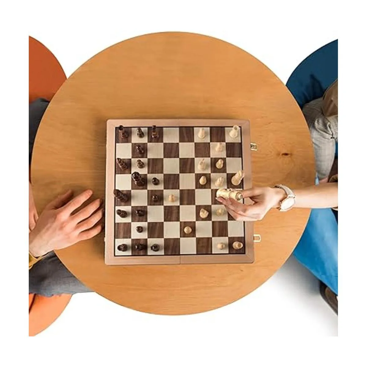 AMEROUS Juego de ajedrez de madera magnético juego de_6