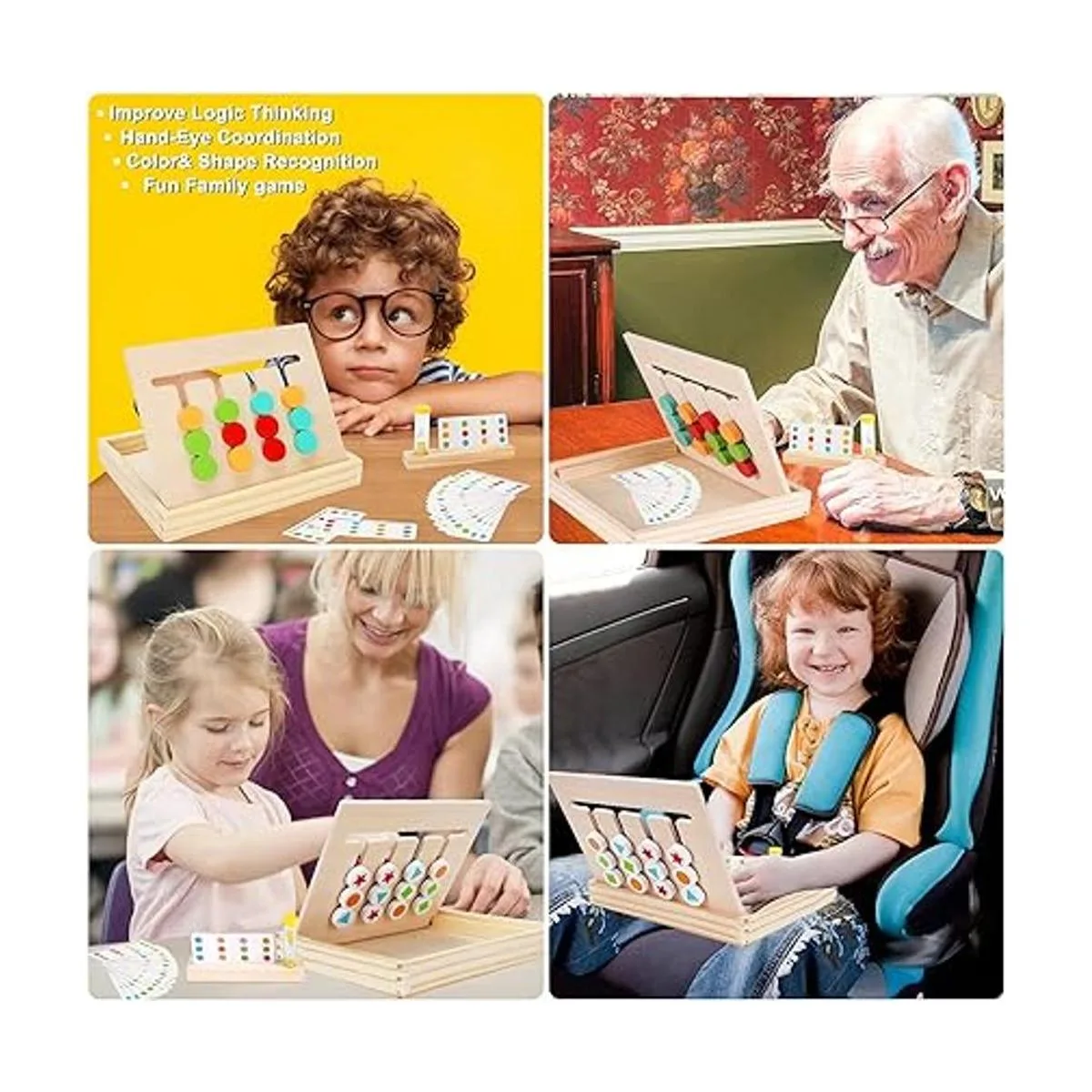 Montessori Learning Toys Slide Puzzle Color Shape_5