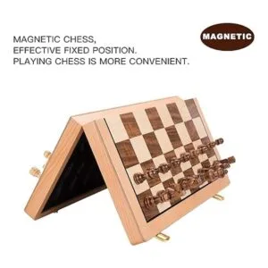 AMEROUS Juego de ajedrez de madera magnético juego de_5