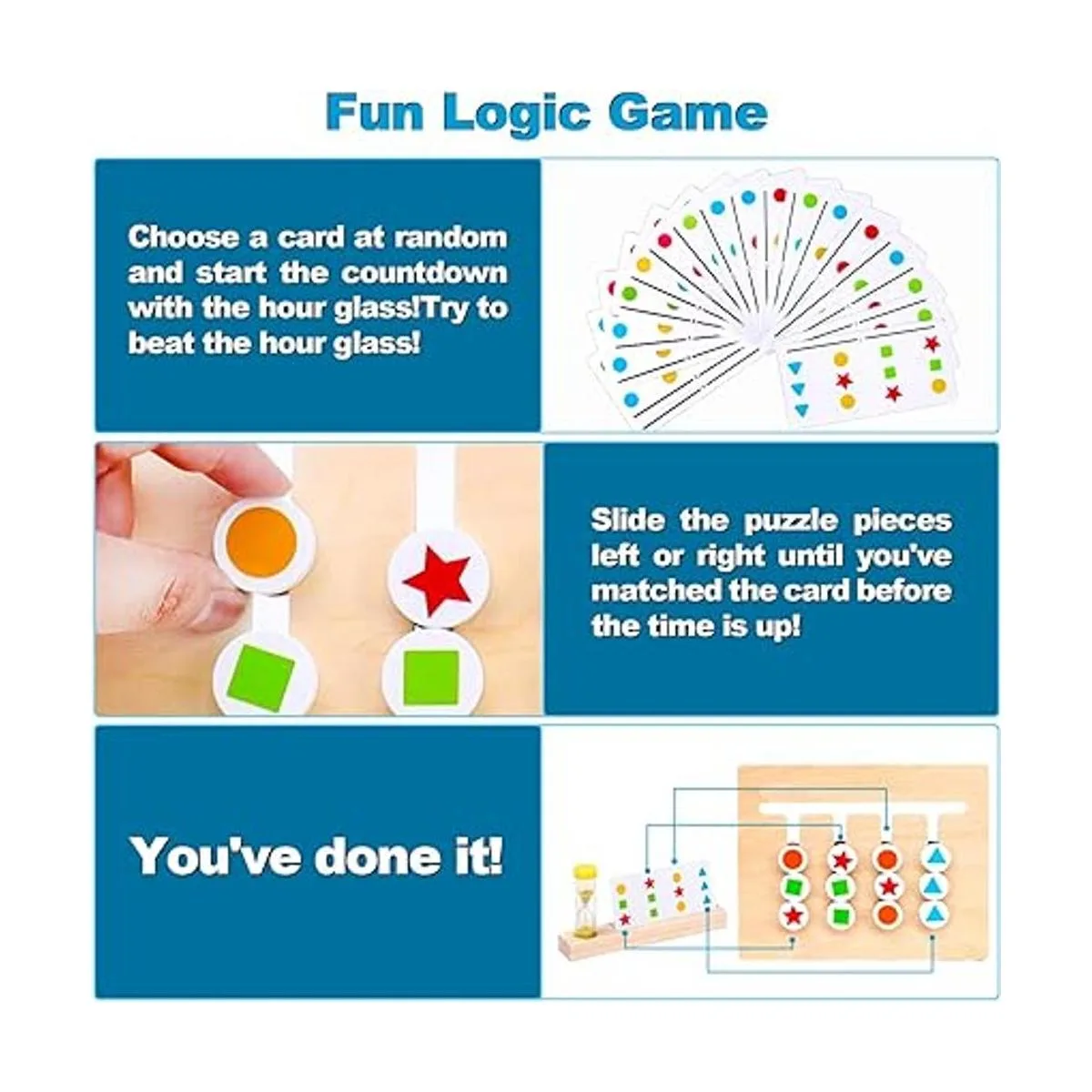 Montessori Learning Toys Slide Puzzle Color Shape_3