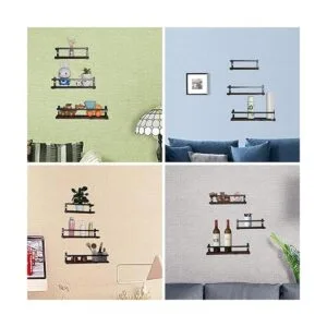 PHUNAYA Estantes flotantes de madera rústica montado en la