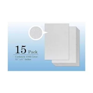 Papel de cartulina con purpurina plateada paquete de 15