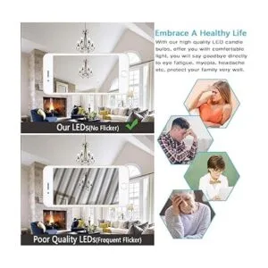 Paquete de 12 bombillas LED regulables para vela