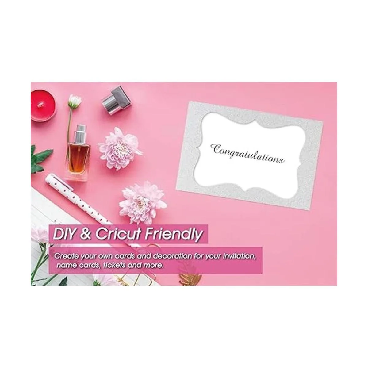 Papel de cartulina con purpurina plateada paquete de 15