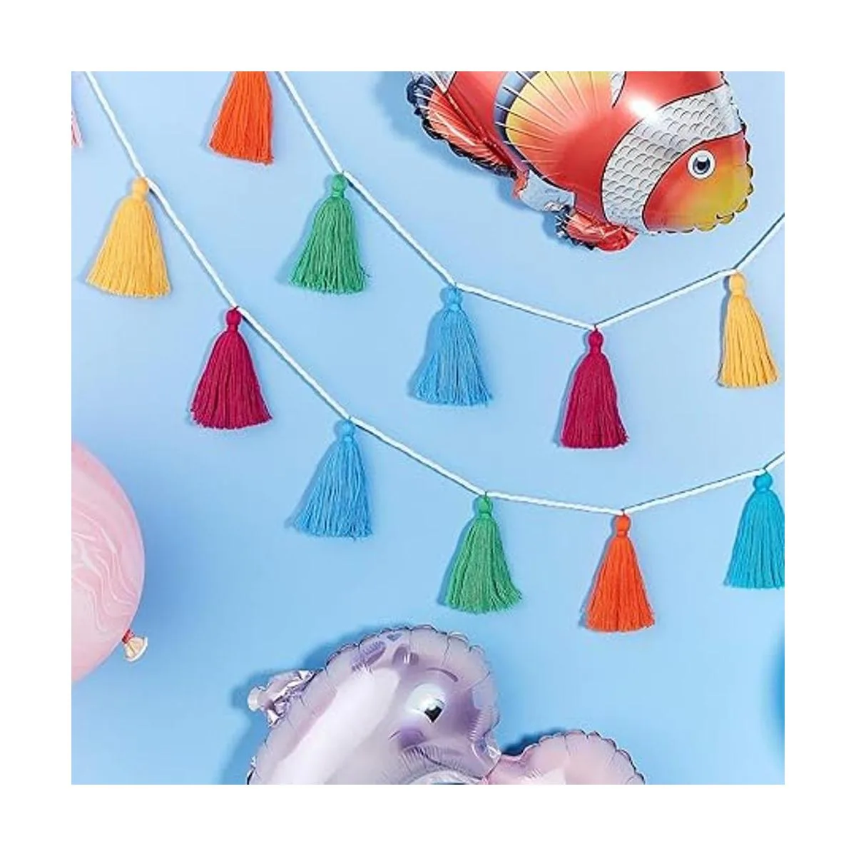 Guirnalda de borlas 4 unidades estilo bohemio colorido_6