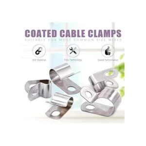Swpeet Juego de 50 abrazaderas de cable de acero