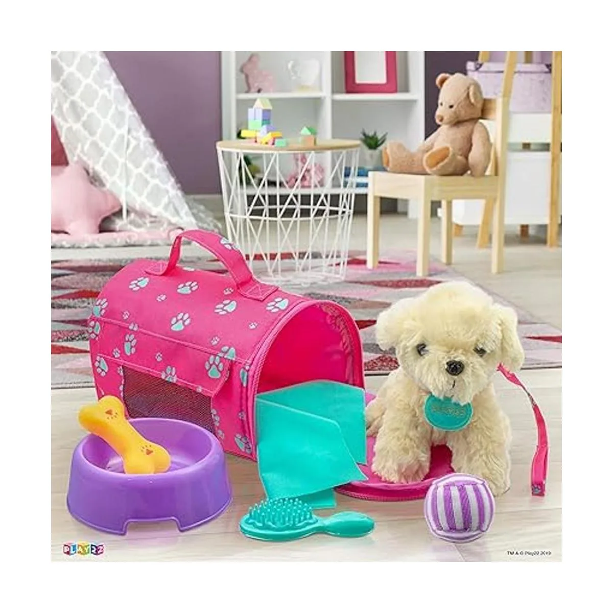 Play22 Juego de 9 muñecos de peluche para cachorros