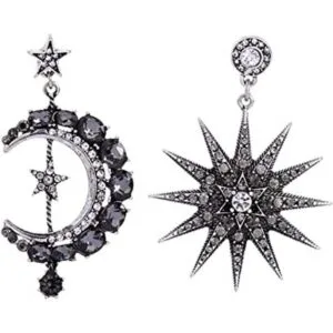 MINIDUO aretes de luna y estrella para niñas joyas a la_1