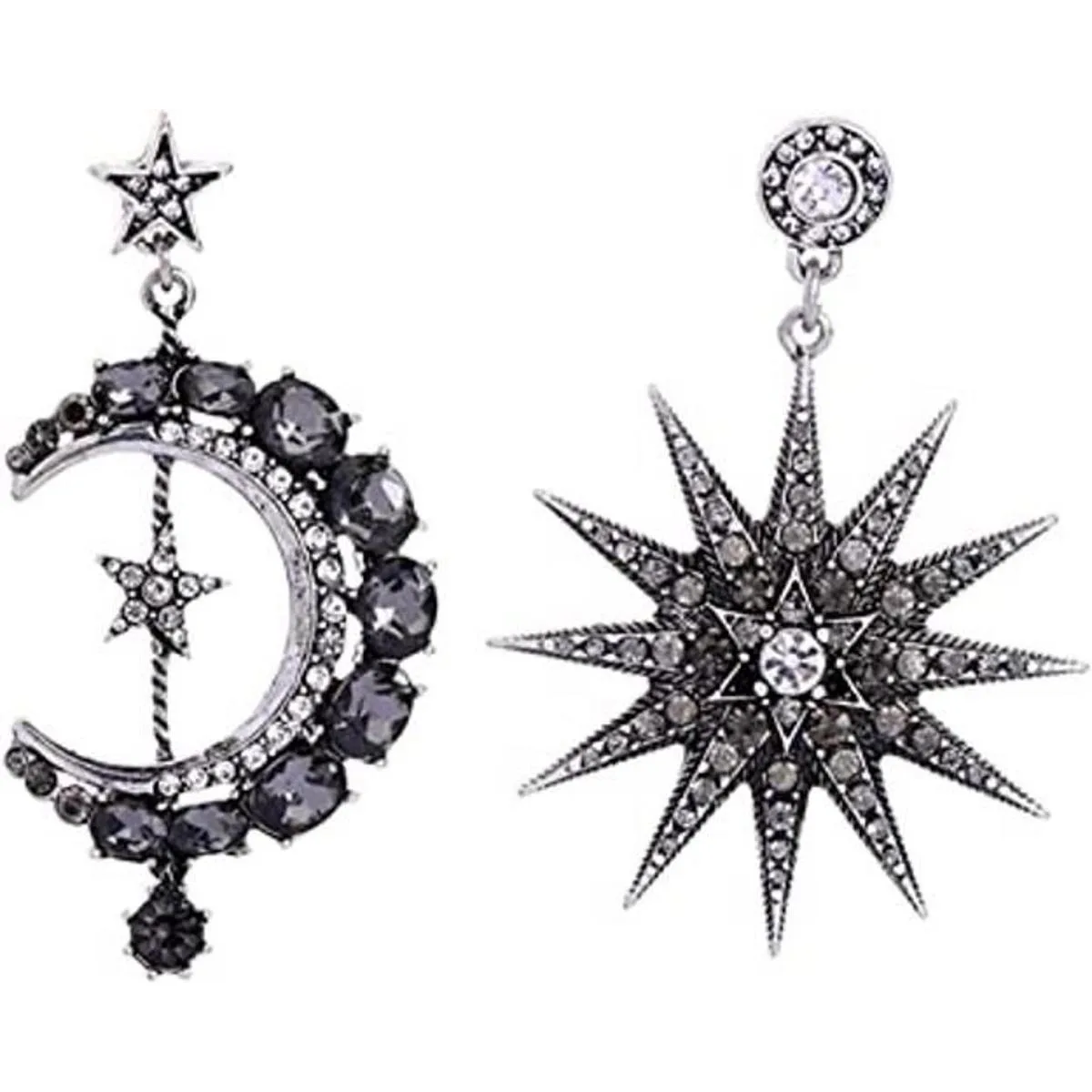 MINIDUO aretes de luna y estrella para niñas joyas a la_1