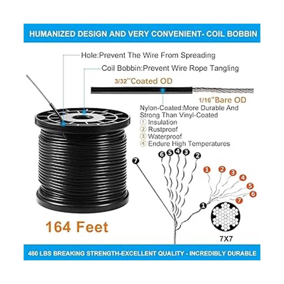 Juego de luces de cadena para colgar con cuerda de alambre_3
