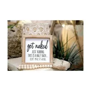 SIMPLY ANI Letrero de baño Get Naked Bath Just Kidding