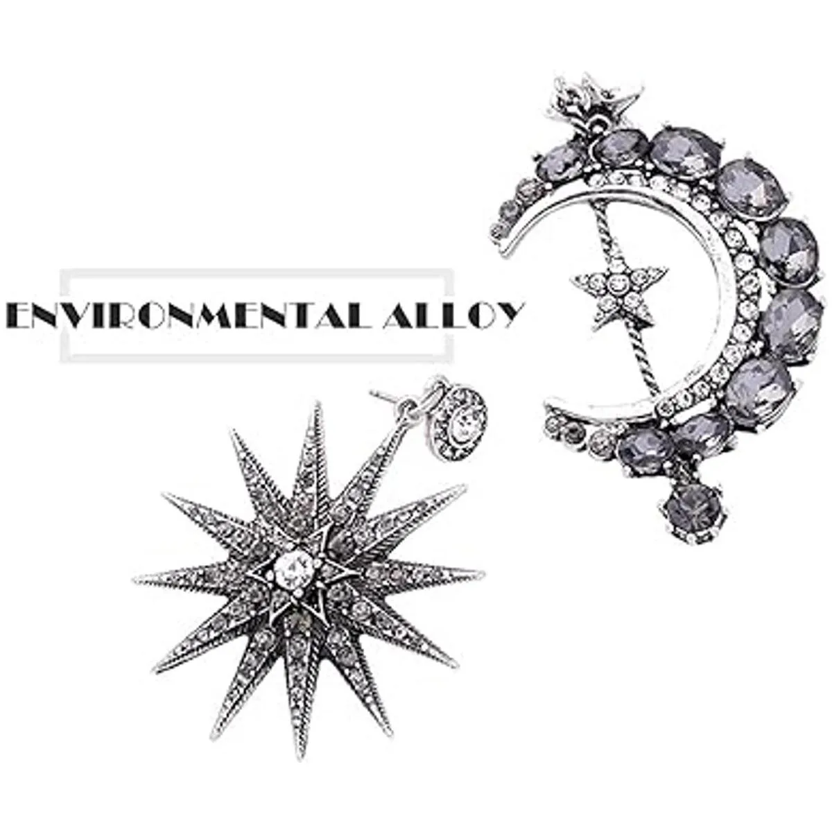 MINIDUO aretes de luna y estrella para niñas joyas a la_3