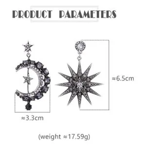 MINIDUO aretes de luna y estrella para niñas joyas a la_2