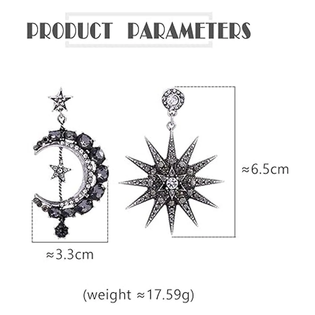 MINIDUO aretes de luna y estrella para niñas joyas a la_2