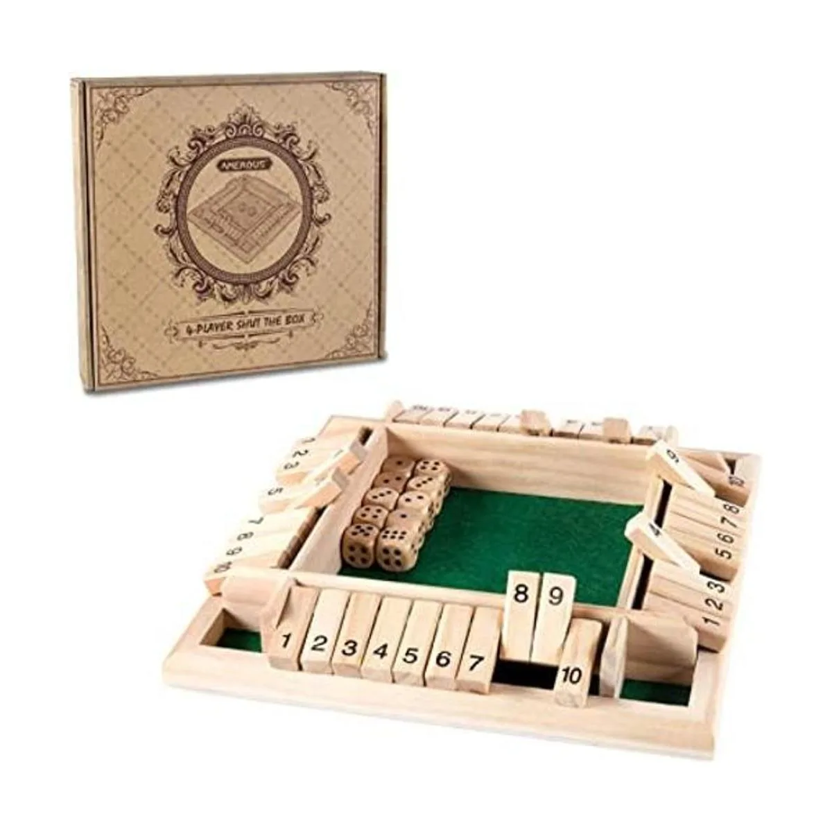 AMEROUS Juego de dados de 1 a 4 jugadores clásico juego_1