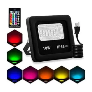 Luces de inundación LED reflector RGB con control remoto_1