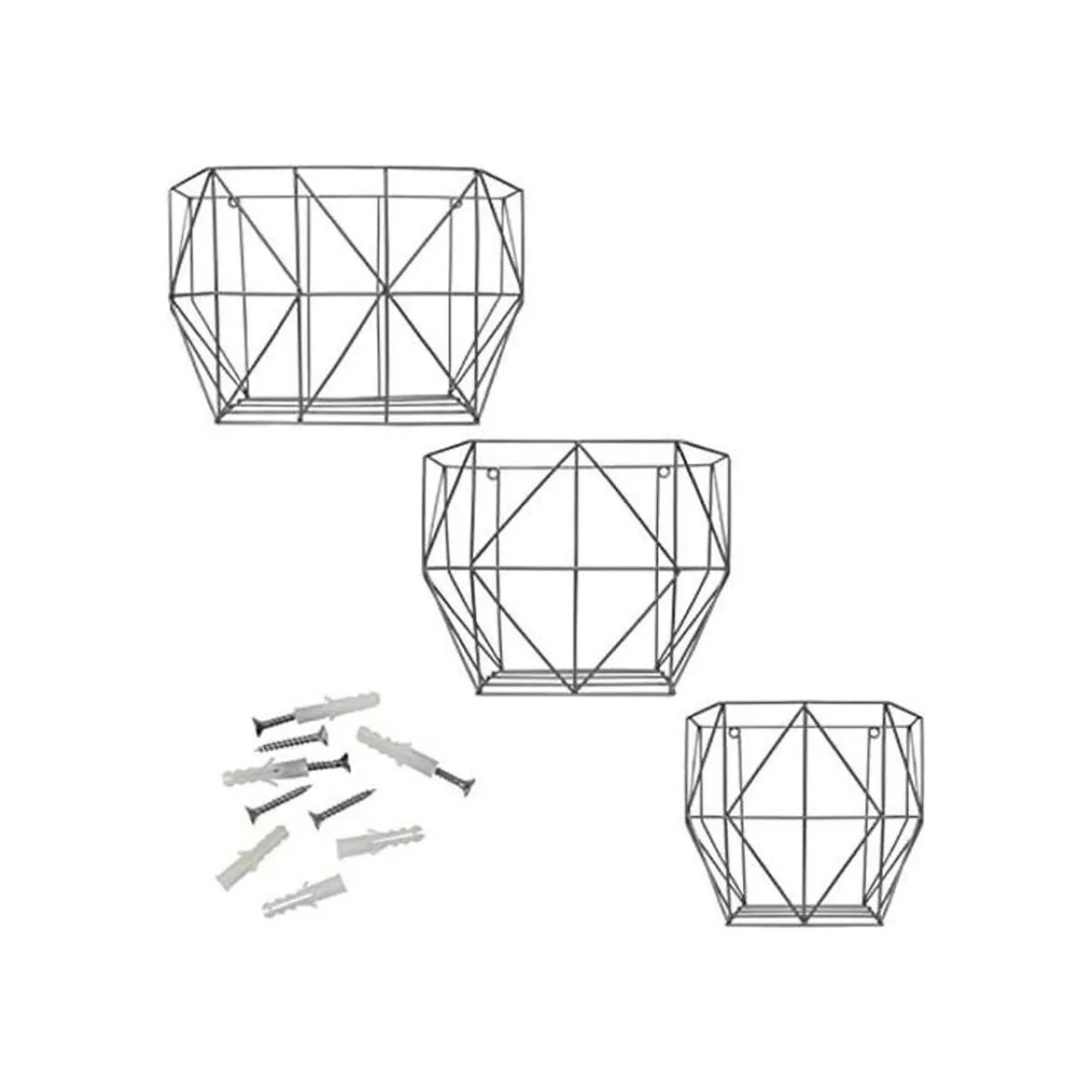 Blue Donuts Juego de 3 cestas de alambre para colgar en la_1